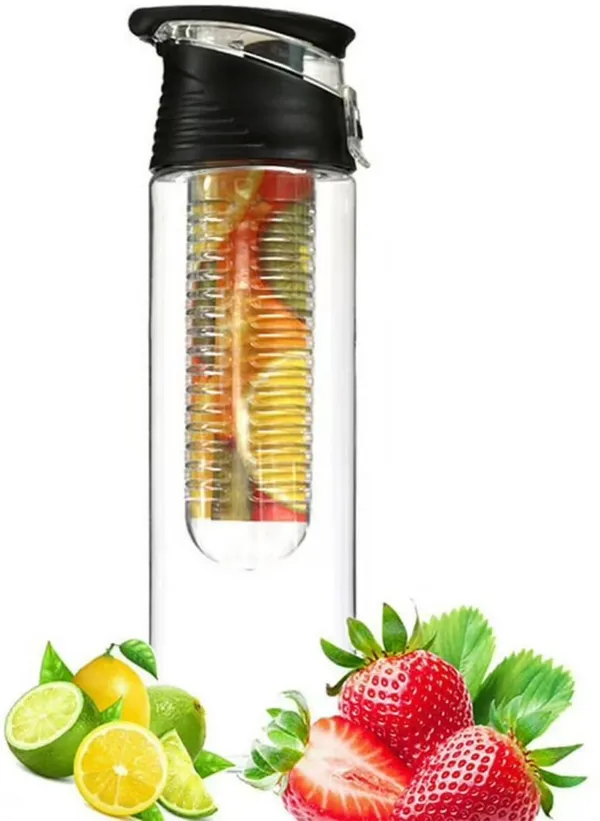 SLBB_Fruit_Infuser_Water_Bottle,_BPA_Free,_750_ML,_25_OZ_Weight_Loss_&_Detox_750_ml_Plastic_Bottle_(Pack_of_1,_Black)