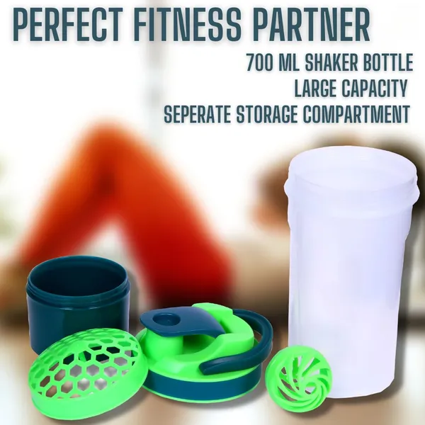 SLBB_Gym_Shaker_700ml,_100%_Leakproof_Guarantee_Sipper_UnBreakable_Bottle_700_ml_Plastic_Shaker_(Pack_of_1,_Green)