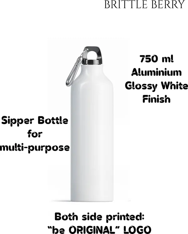 SLBB_Aluminium_Water_Bottle,_750ml_"be_ORIGINAL"_LOGO_Premium_Printed_Glossy_White_750_ml_Aluminium_Bottle_(Pack_of_1,_White)