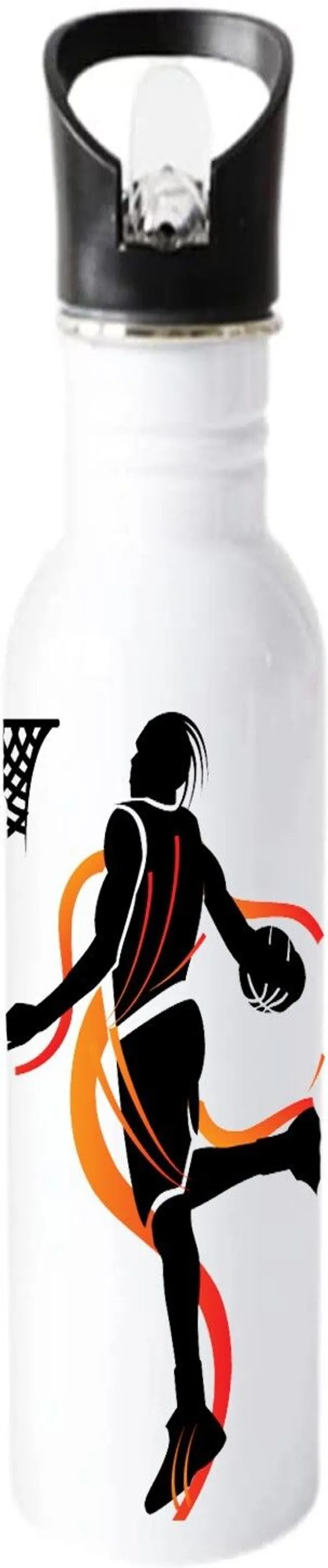 SLBB_Stainless_Steel_Water_Bottle,_750ml_"BASKET_BALL_ACTIONS"_Printed_Glossy_White_750_ml_Steel_Bottle_(Pack_of_1,_White)
