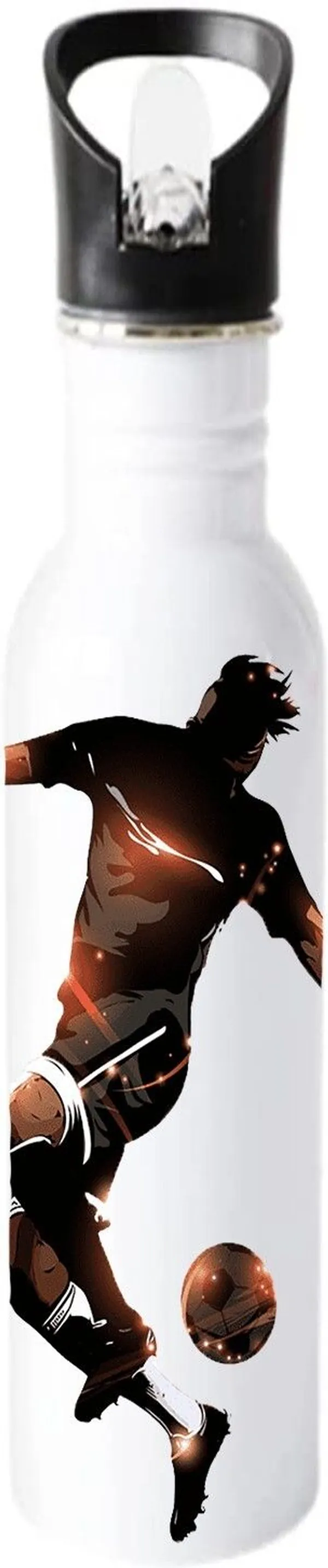 SLBB_Stainless_Steel_Water_Bottle,_750ml_"FOOTBALL_ACTIONS"_Printed_Glossy_White_750_ml_Steel_Bottle_(Pack_of_1,_White)
