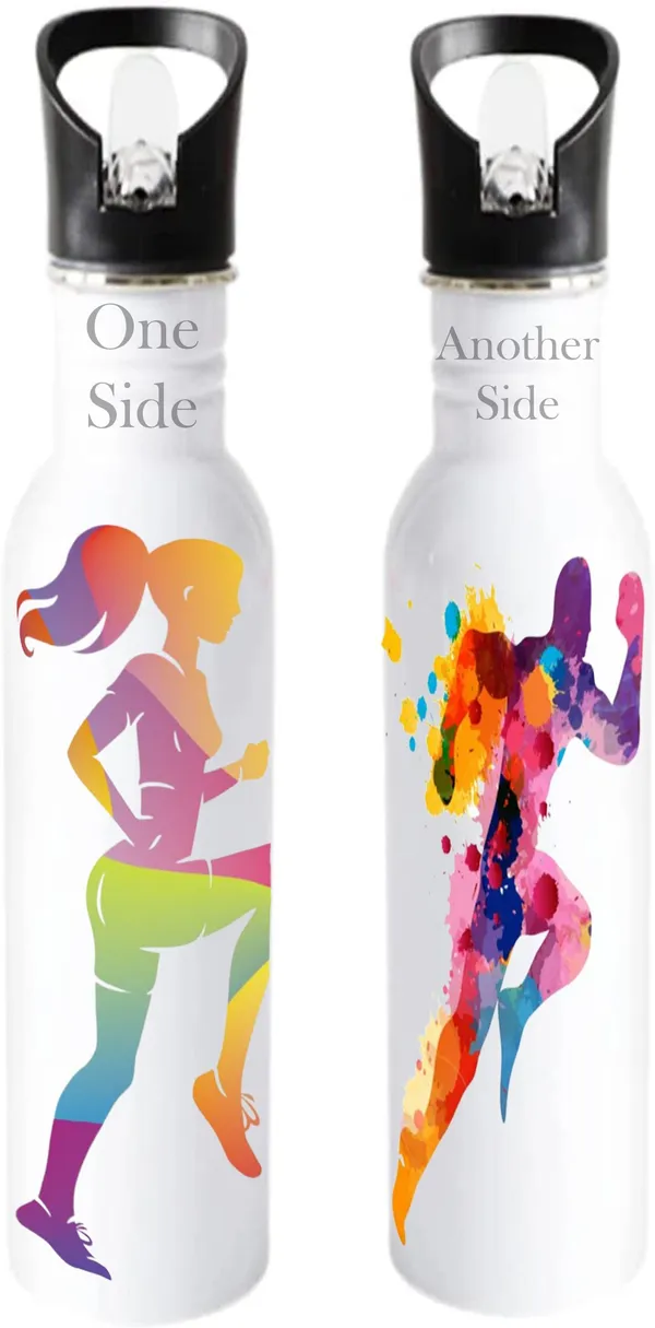 SLBB_Stainless_Steel_Water_Bottle,_750ml_"RUNNING_ACTIONS"_Printed_Glossy_White_750_ml_Steel_Bottle_(Pack_of_1,_White)