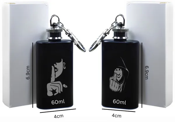 BrittleBerry_GRAPHICS_ENGRAVED_Pocket/Hip_Flask_for_Alcohol_Drink_Set_of_2_Small_Sizes_Stainless_Steel_Hip_Flask_(60_ml)