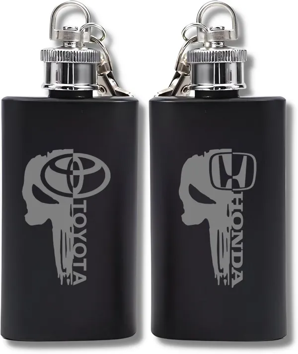 BrittleBerry_HONDA_TOYOTA_Pocket/Hip_Flask_for_Alcohol_Drink_Set_of_2_Small_Sizes_Stainless_Steel_Hip_Flask_(60_ml)