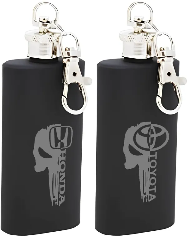 BrittleBerry_HONDA_TOYOTA_Pocket/Hip_Flask_for_Alcohol_Drink_Set_of_2_Small_Sizes_Stainless_Steel_Hip_Flask_(60_ml)