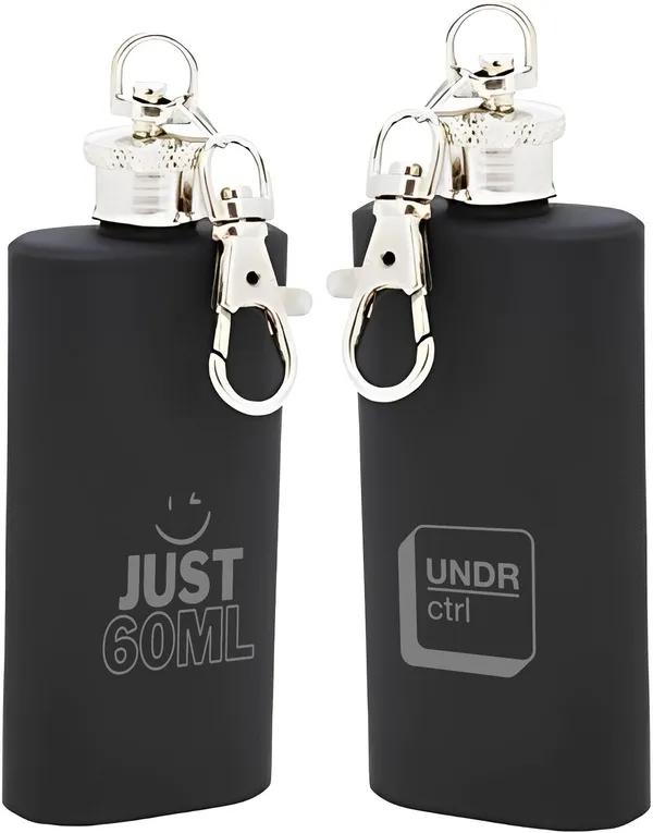 BrittleBerry_UNDER_CONTROL-JUST_60ML_Pocket/Hip_Flask_for_Alcohol_Drink_Set_of_2_Small_Sizes_Stainless_Steel_Hip_Flask_(60_ml)