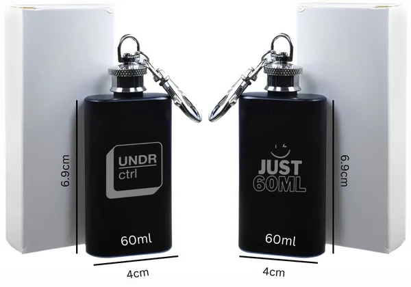 BrittleBerry_UNDER_CONTROL-JUST_60ML_Pocket/Hip_Flask_for_Alcohol_Drink_Set_of_2_Small_Sizes_Stainless_Steel_Hip_Flask_(60_ml)