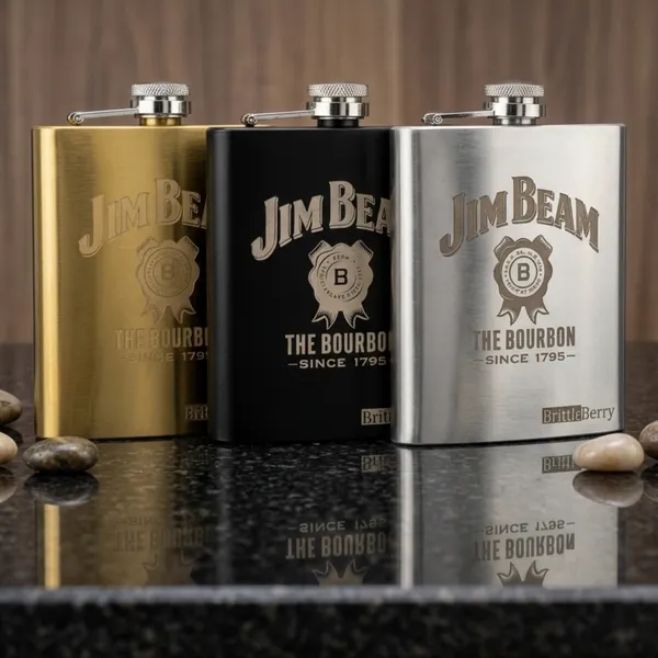 Jim_Beam_Edition_Hip_Flask_(7_oz)_–_Gold_|_Matte_Black_|_Classic_Silver