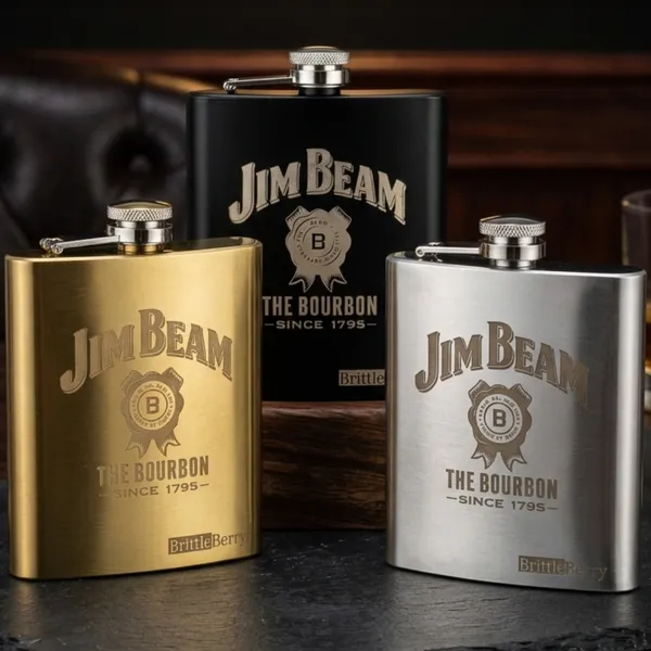 Jim_Beam_Edition_Hip_Flask_(7_oz)_–_Gold_|_Matte_Black_|_Classic_Silver