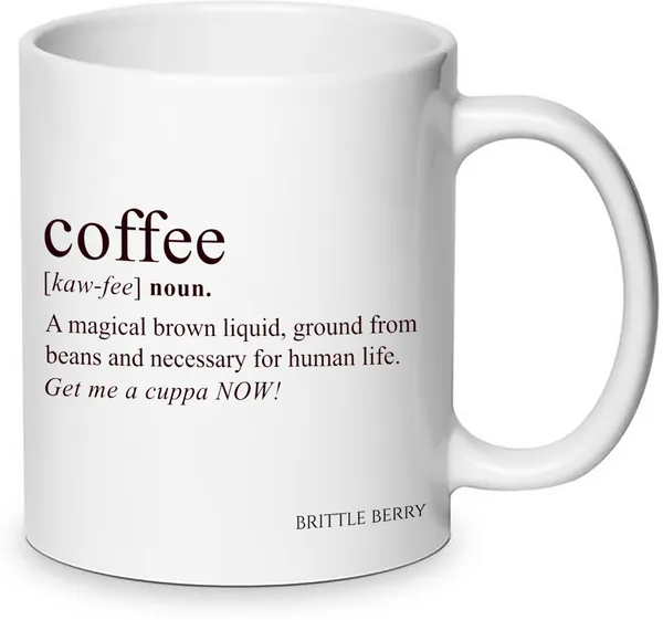 BrittleBerry_Coffee_-_Noun_Definition_Ceramic_White_Ceramic_Coffee_Mug_(325_ml)