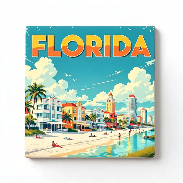 BrittleBerry_Ceramic_Tile_-_Art_Decor:_FLORIDA_(10.5_cm_X_10.5_cm,_FLORIDA)