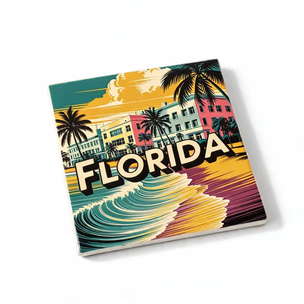 BrittleBerry_Ceramic_Tile_-_Art_Decor:_FLORIDA_Beach_(10.5_cm_X_10.5_cm,_FLORIDA_BEACH)