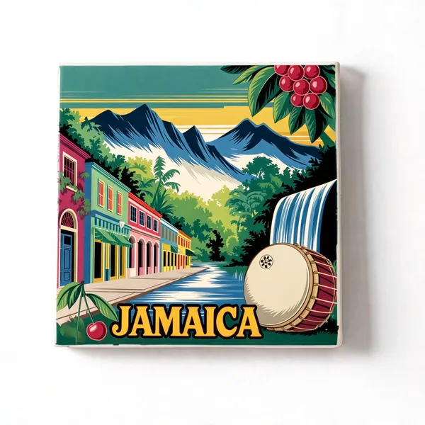 BrittleBerry_Ceramic_Tile_-_Art_Decor:_JAMAICA_(10.5_cm_X_10.5_cm,_JAMAICA)