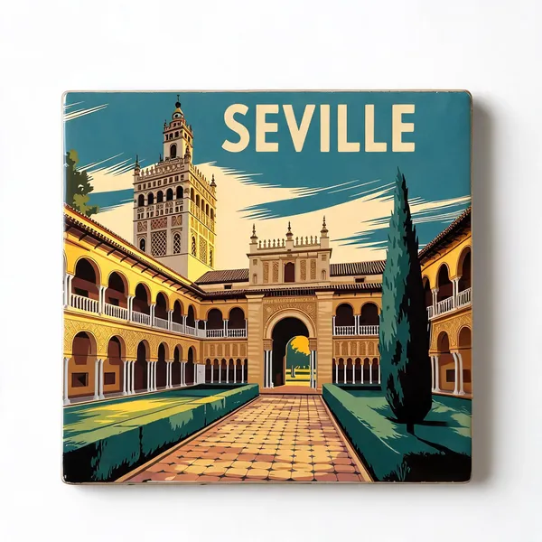 BrittleBerry_Ceramic_Tile_-_Art_Decor:SEVILLE_(10.5_cm_X_10.5_cm,_SEVILLE)
