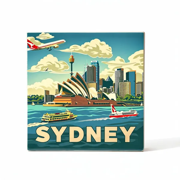 BrittleBerry_Ceramic_Tile_-_Art_Decor:SYDNEY_Beach_(10.5_cm_X_10.5_cm,_SYDNEY_BEACH)