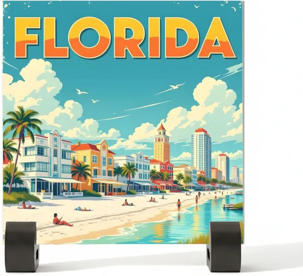 BrittleBerry_Ceramic_Tile_-_Art_Decor:_FLORIDA_(10.5_cm_X_10.5_cm,_FLORIDA)