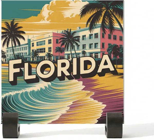 BrittleBerry_Ceramic_Tile_-_Art_Decor:_FLORIDA_Beach_(10.5_cm_X_10.5_cm,_FLORIDA_BEACH)