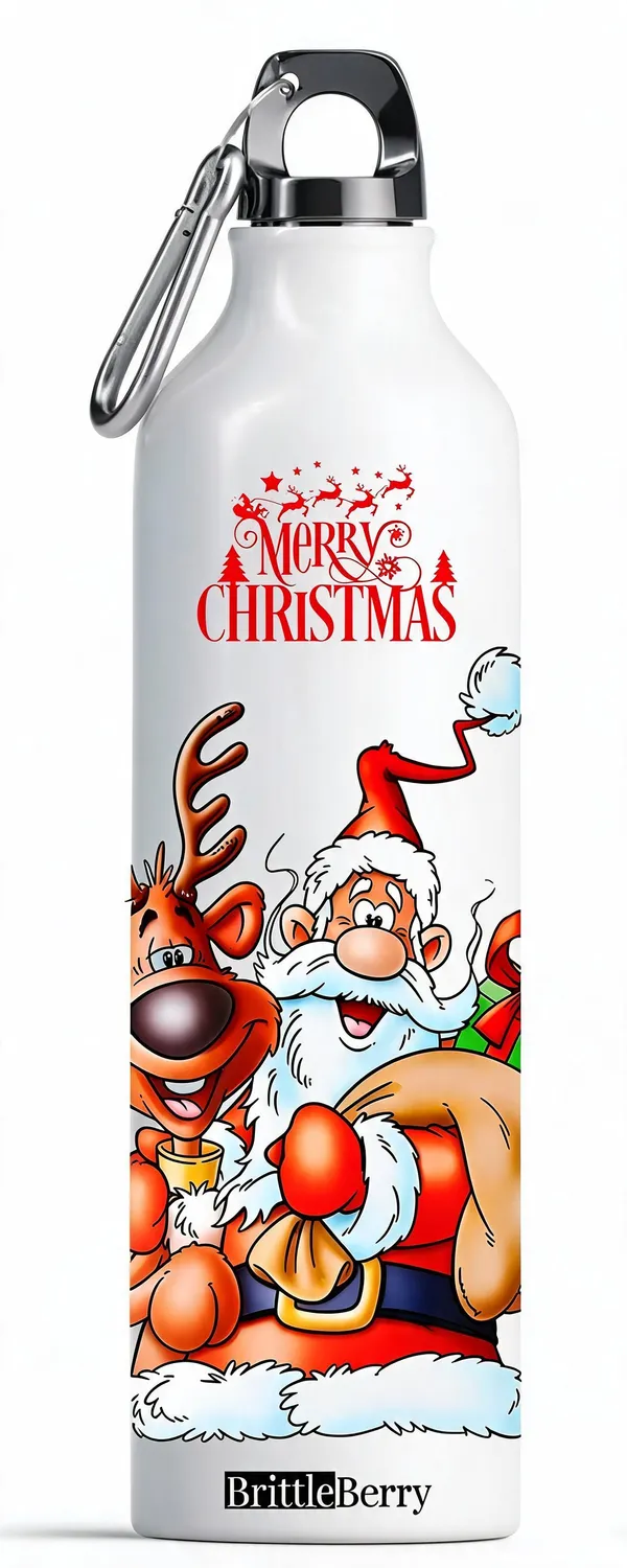 BrittleBerry_Water_Bottle,_GIRLS_FAV.,_Material_-_Aluminum_Bottle_-_Merry_Christamas_750_ml_Aluminium_Bottle_(Pack_of_1,_White)