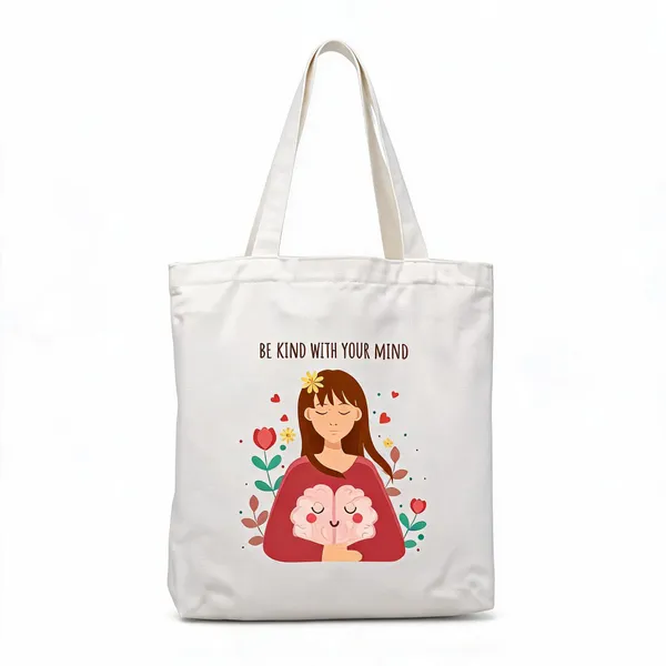 BrittleBerry_Tote_Bag_-_Be_Kind_With_Your_Mind_Multipurpose_Bag_(Maroon,_15_inch)