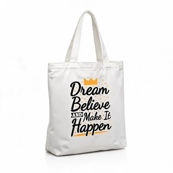BrittleBerry_Tote_Bag_-_Dream_Believe_And_Make_It_Happen_Multipurpose_Bag_(Orange,_Black,_15_inch)