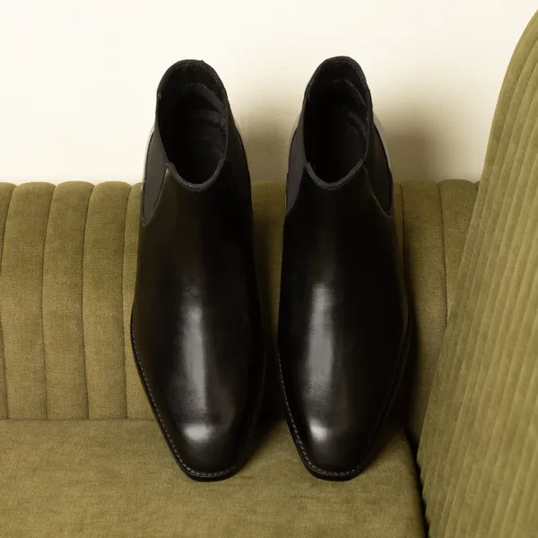 Cobbler_India_Black_Leather_Square_Toe_Chelsea_Boots_For_Men_Slip_On_Comfort_Black