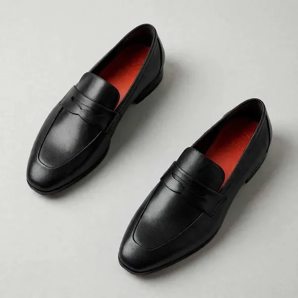 Cobbler_India_Black_Leather_Loafers_With_Panel_Black