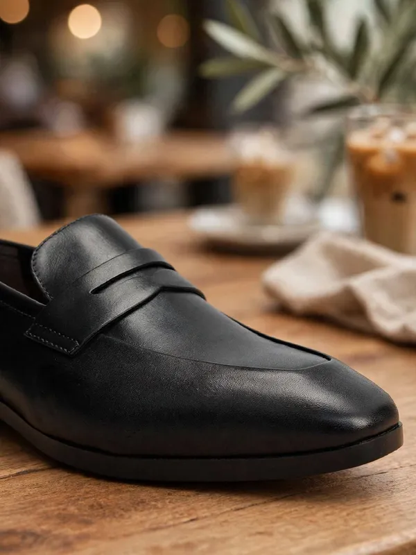 Cobbler_India_Black_Leather_Loafers_With_Panel_Black