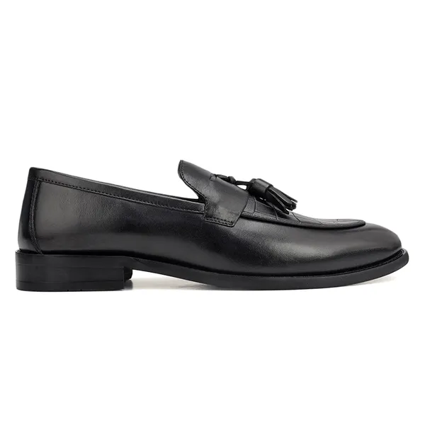 Cobbler_India_Black_Croco_Textured_Loafers_With_Tassels_Black