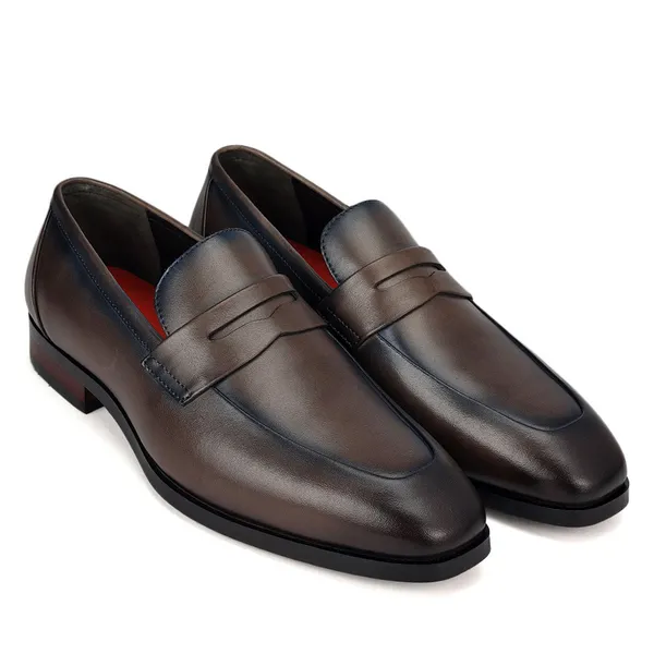Cobbler_India_Grey_Leather_Loafers_With_Panel_Grey