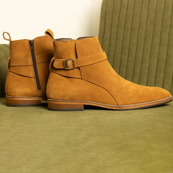 Cobbler_India_Alon_Jodhpur_Boots_Handcrafted_Tan_Suede_Leather_Boots_For_Men_Suede_Leather