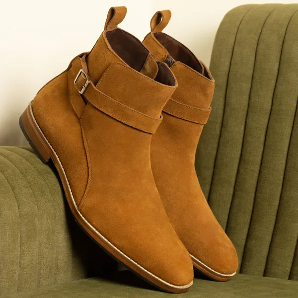 Cobbler_India_Alon_Jodhpur_Boots_Handcrafted_Tan_Suede_Leather_Boots_For_Men_Suede_Leather