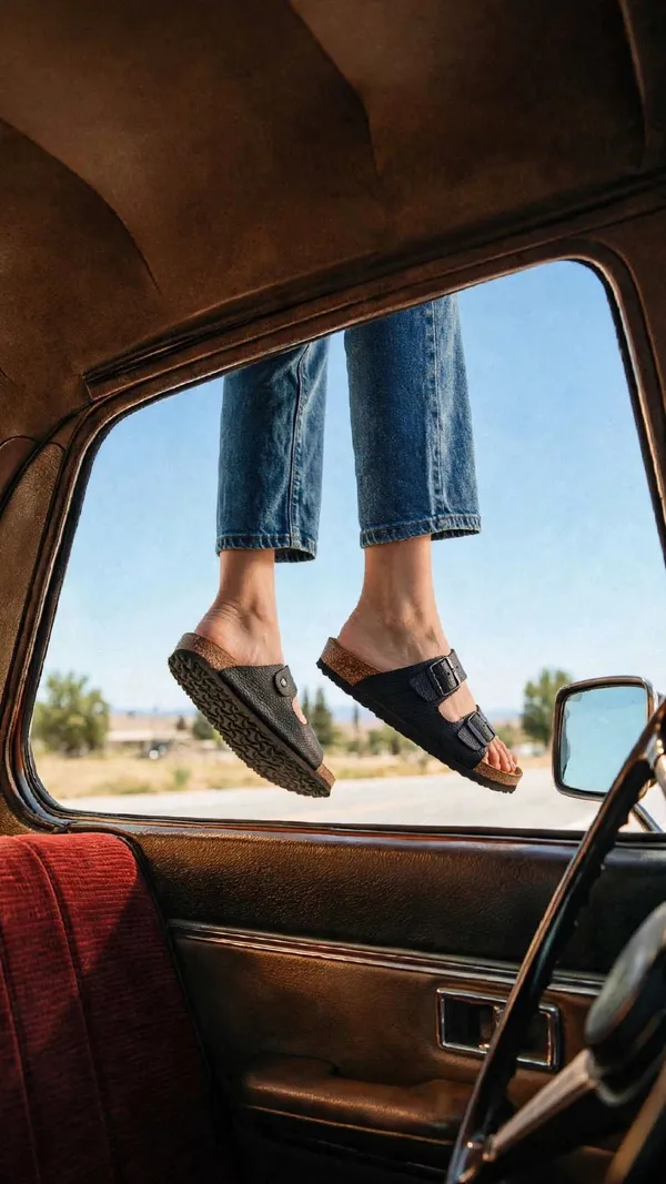 Premium_Two_Strap_Cork_Footbed_Slip_On_Sandals_Black