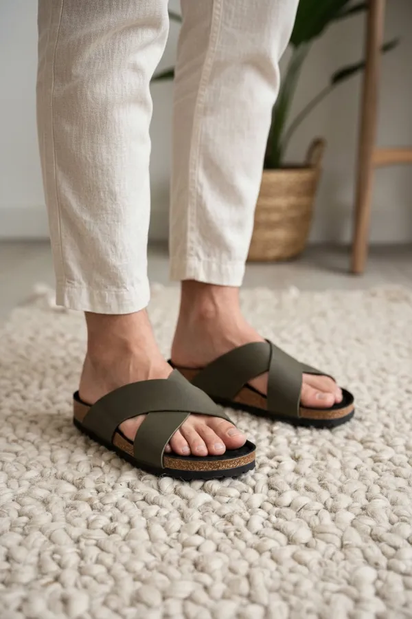 Premium_Cork_Footbed_Slip_On_Sandals_Softy_Olive
