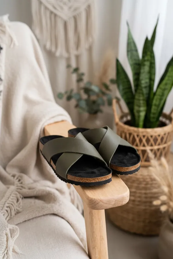 Premium_Cork_Footbed_Slip_On_Sandals_Softy_Olive