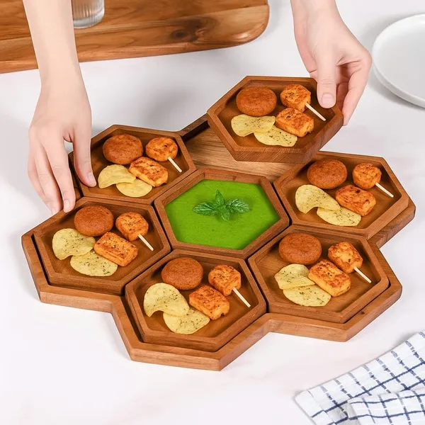 Wooden_Honeycomb_Pattern_Multi_Section_Serving_Tray