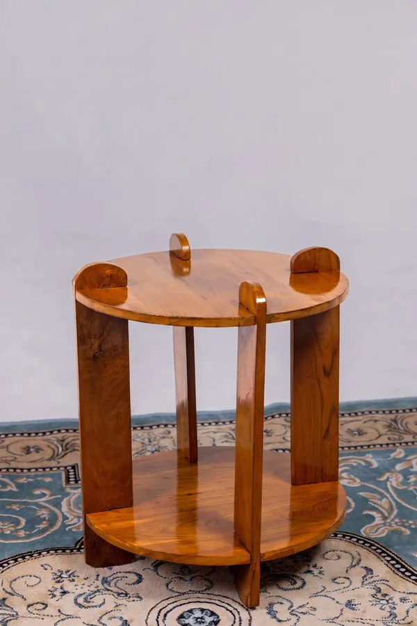 Wood_Rustic_Round_Two-Tier_Side_Table