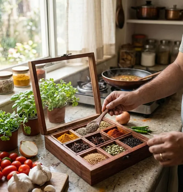 Wood_Glass_Traditional_Multi_Compartment_Spice_Box