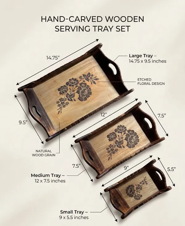 Wood_Traditional_Floral_Serving_Tray_Set