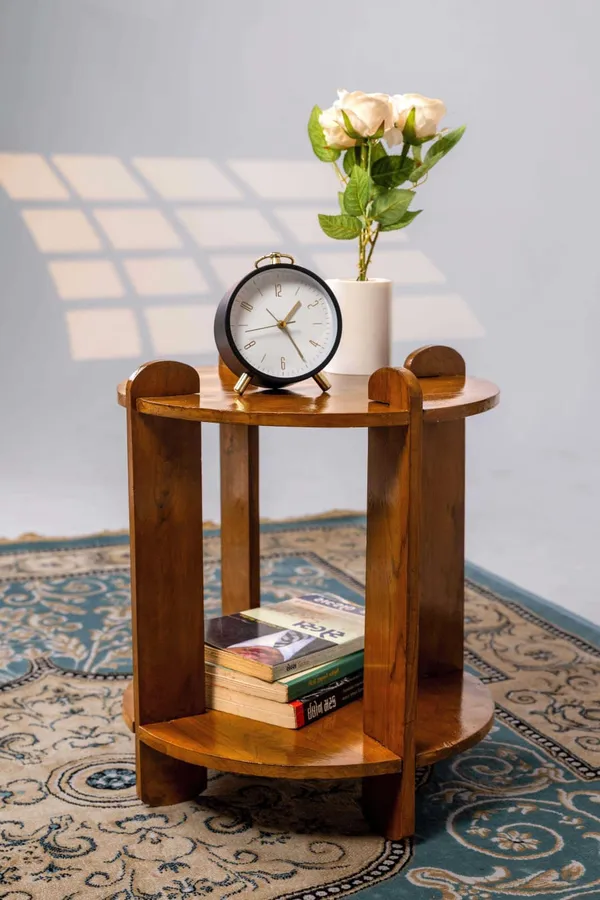 Wood_Rustic_Round_Two-Tier_Side_Table