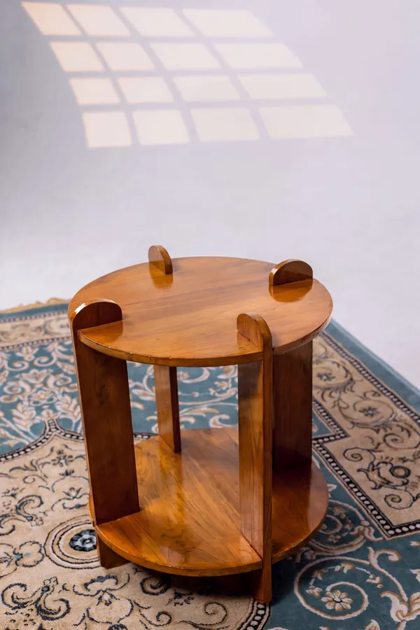 Wood_Rustic_Round_Two-Tier_Side_Table