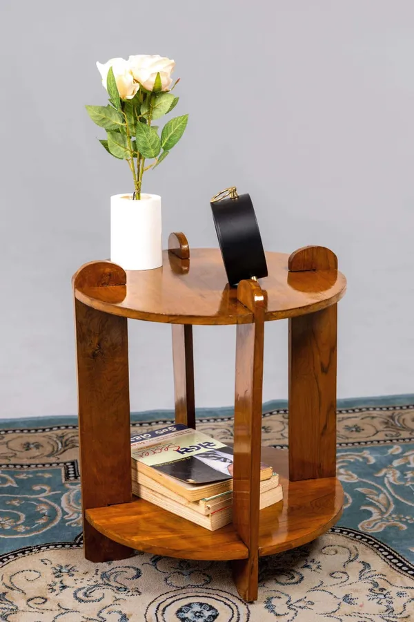 Wood_Rustic_Round_Two-Tier_Side_Table