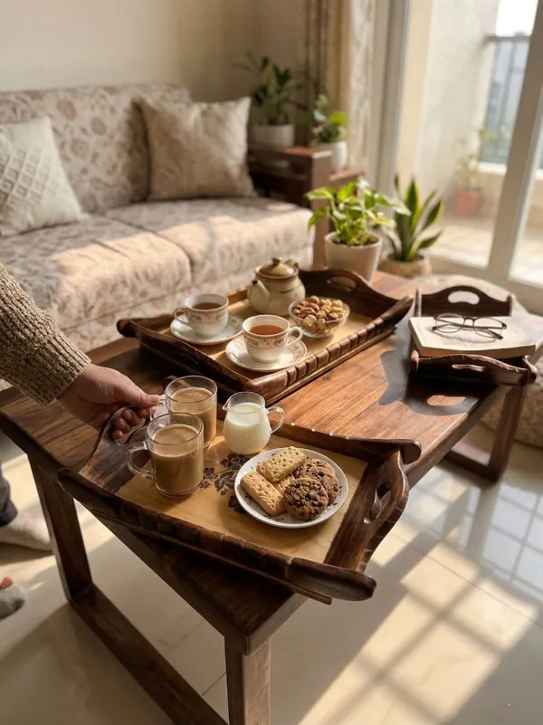Wood_Traditional_Floral_Serving_Tray_Set