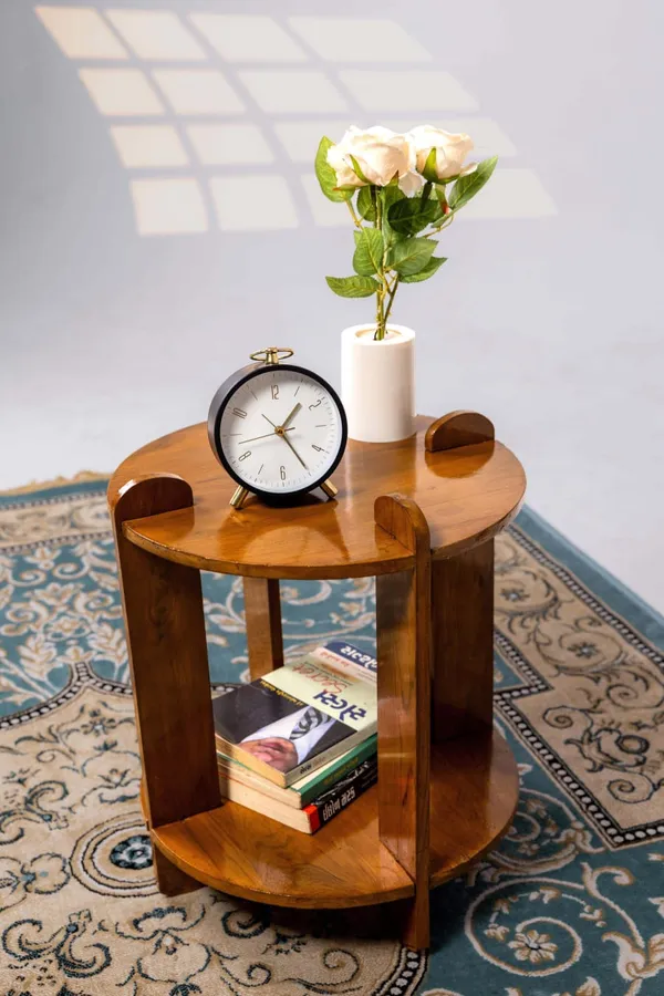 Wood_Rustic_Round_Two-Tier_Side_Table
