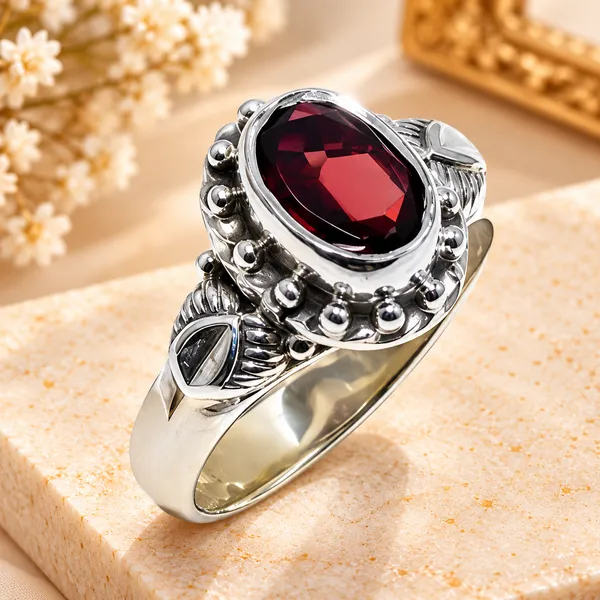 Garnet_And_White_Topaz_Sterling_Silver_Ring