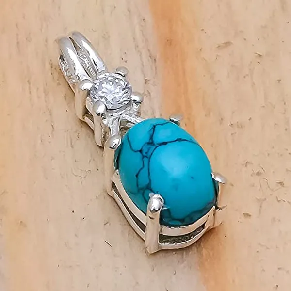 Turquoise_And_White_Topaz_Sterling_Silver_Pendant