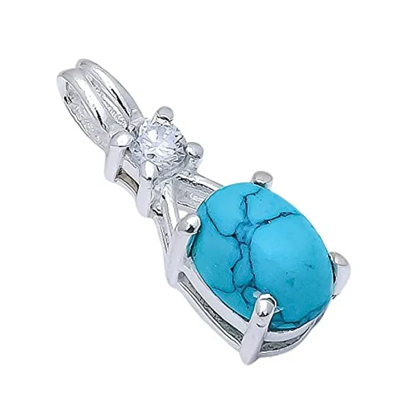 Turquoise_And_White_Topaz_Sterling_Silver_Pendant
