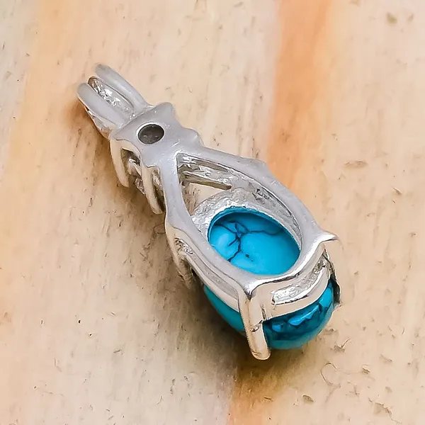 Turquoise_And_White_Topaz_Sterling_Silver_Pendant