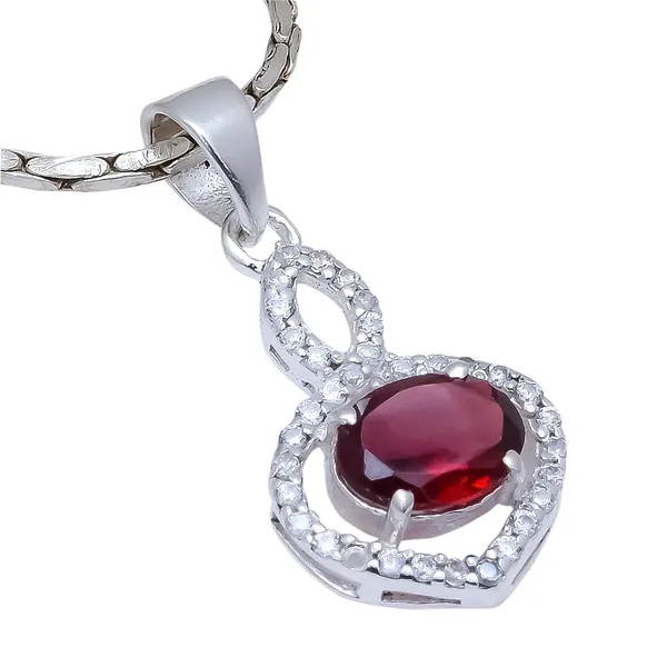 Garnet_And_White_Topaz_Sterling_Silver_Pendant