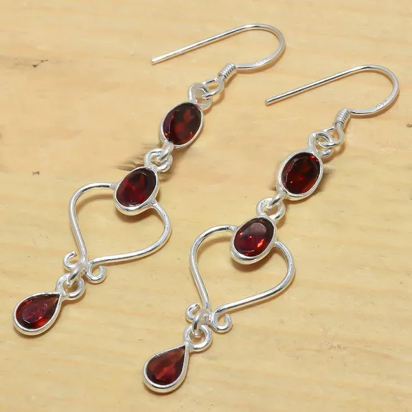 Garnet_Sterling_Silver_Earrings