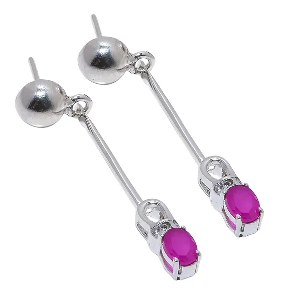 Sterling_Silver_Ruby_Cz_Earring